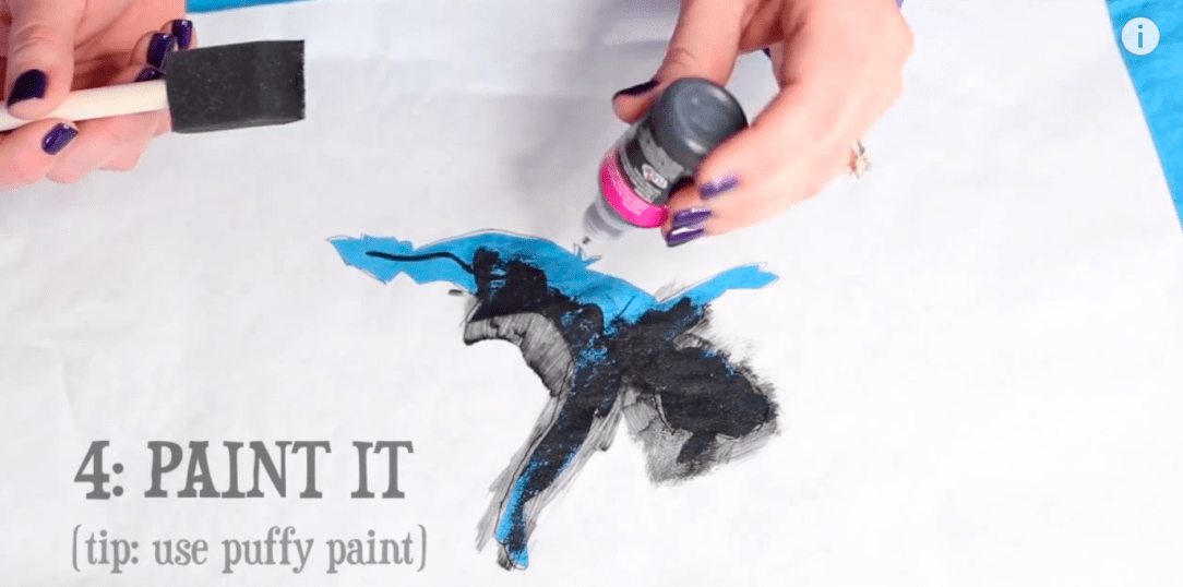 Painting the Disney Design Onto T-Shirt