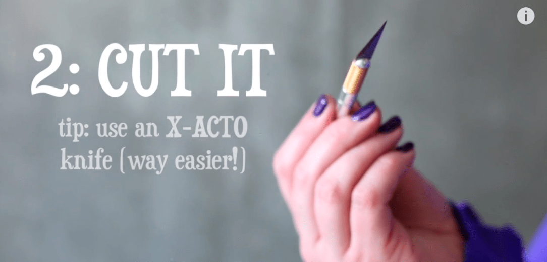 Using Knife to Cut Out Disney Character for Shirt