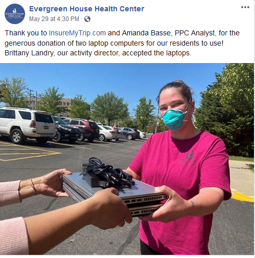 InsureMyTrip Donates Laptop Computers to Evergreen House Health Center